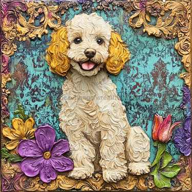 Dog Sign, Doodle Sign, DCO-12991, Sign For Wreath, 10x10